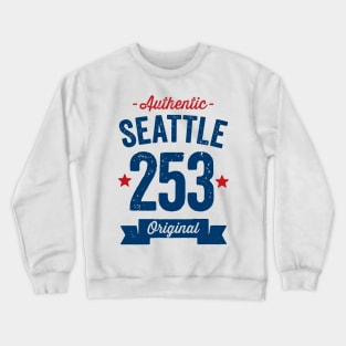 Authentic Seattle 253 Area Code Crewneck Sweatshirt